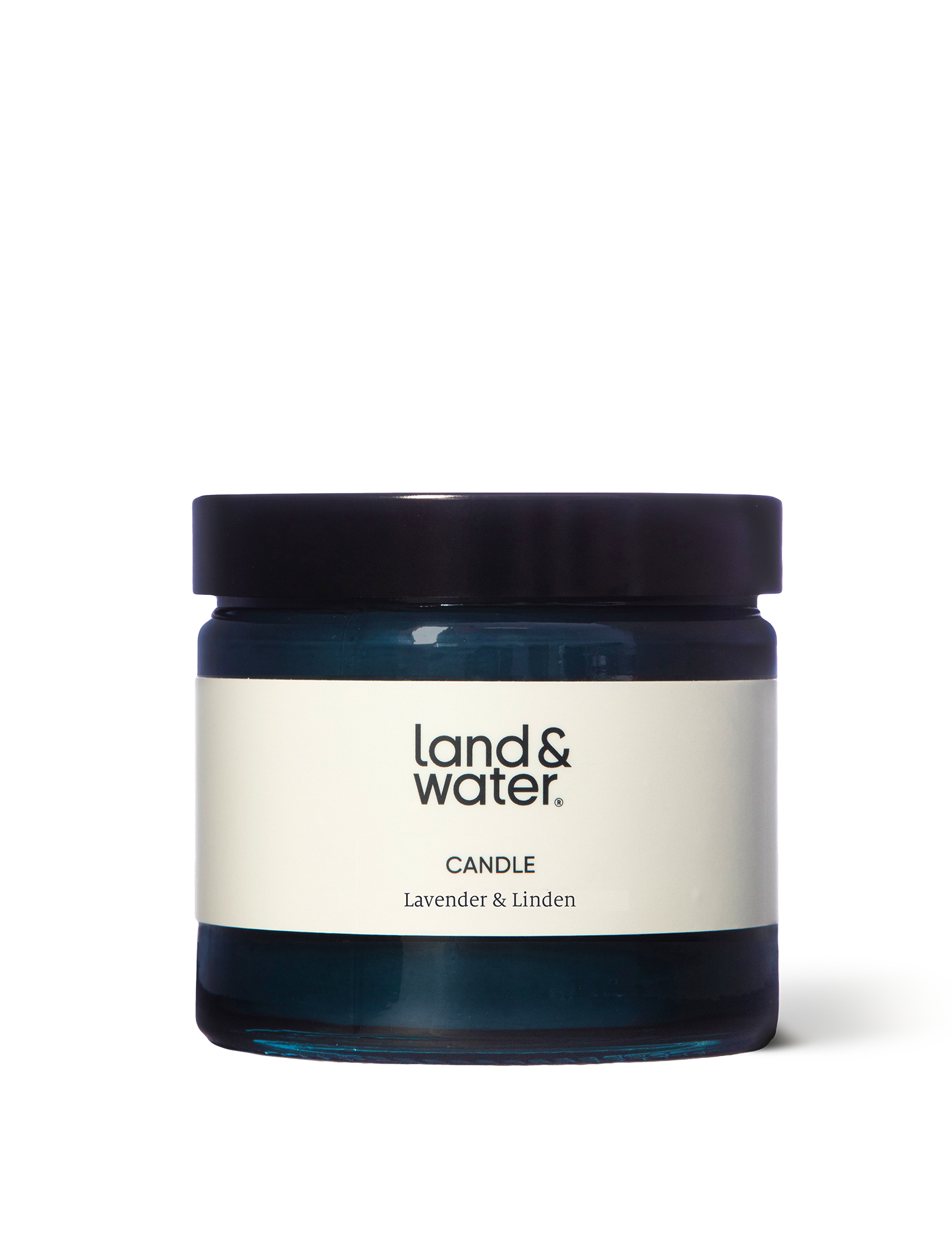 A lavender and linden candle jar with lid
