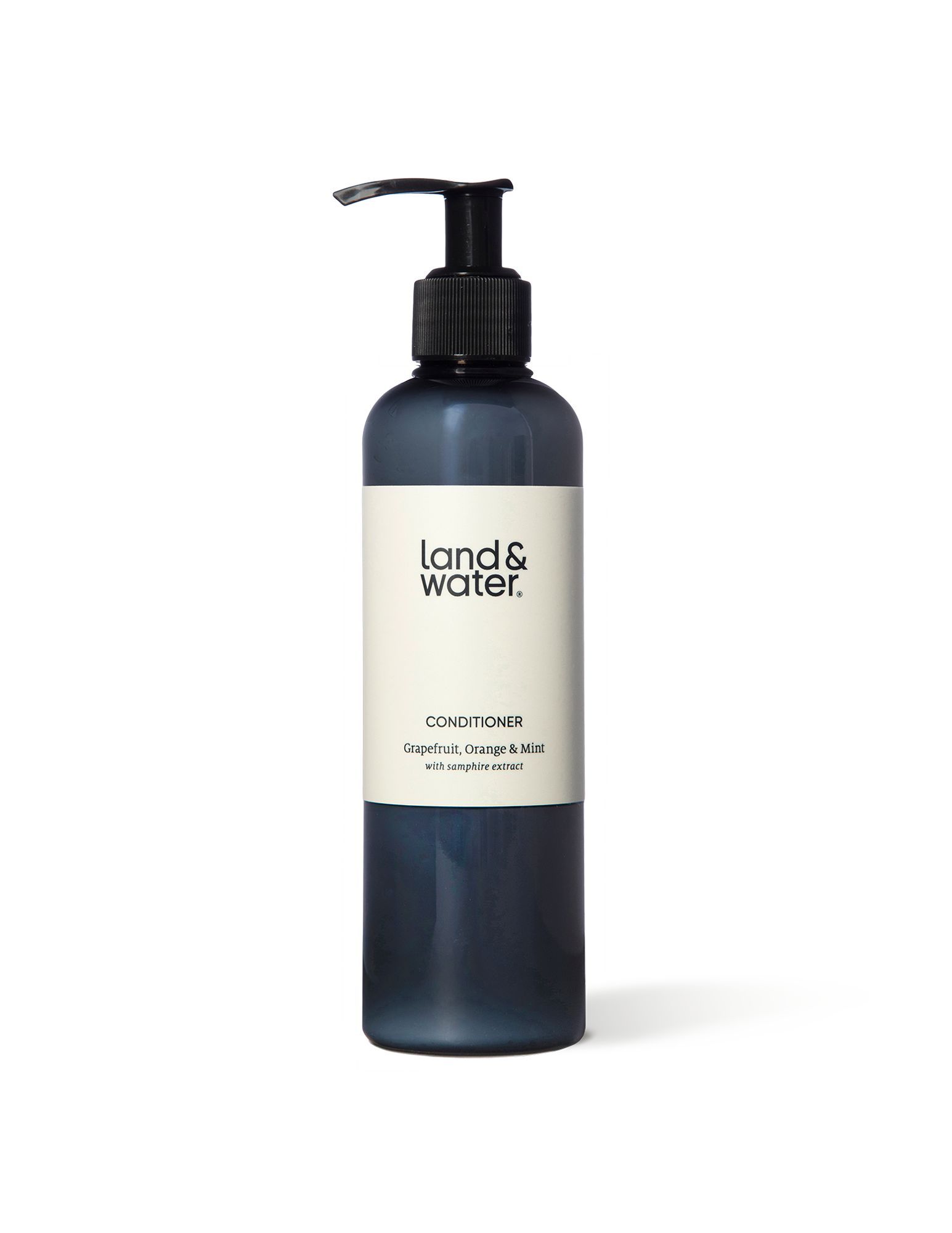 A land&water 250ml conditioner bottle with pump.