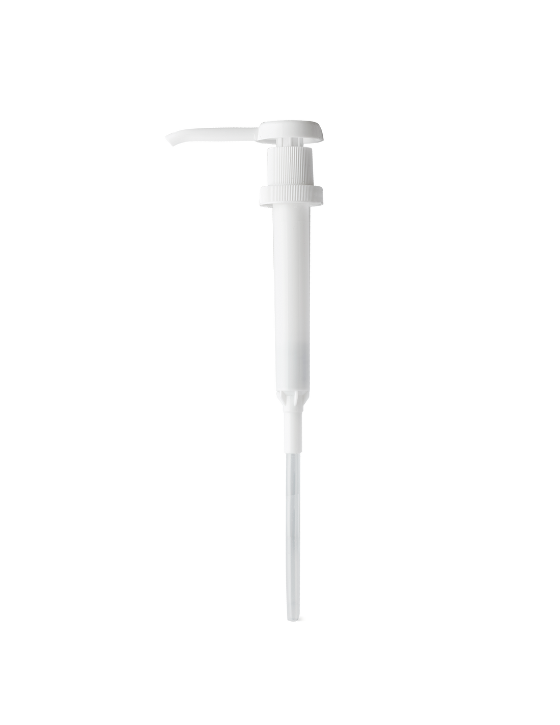 A white plastic pump dispenser designed for dispensing 5L liquids.