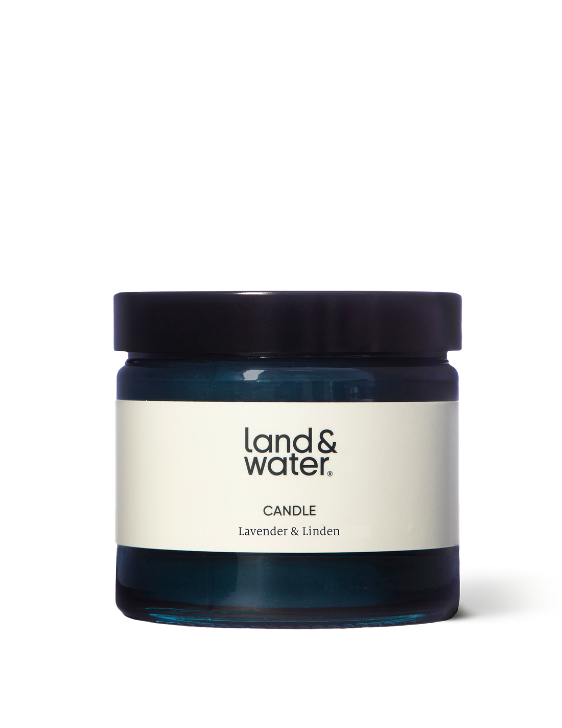 A lavender and linden candle jar with lid